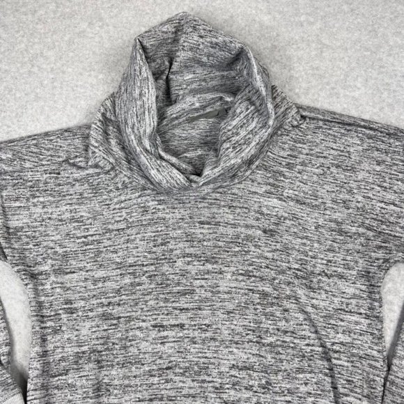 Athleta Womens Cowl Neck Sweatshirt Size Small Heathered Gray Pockets Thumbholes - Picture 4 of 11